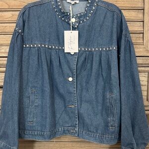 NWT, Piper & Scoot Mathie stitch detail denim jacket .